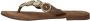 Lazamani Leren versierde teenslipper Beige Leer Teenslippers Dames - Thumbnail 4