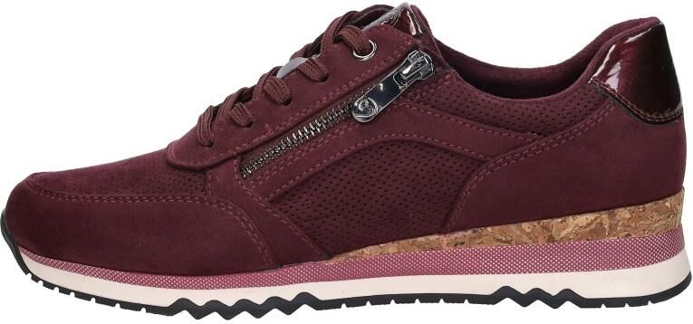 Marco Tozzi Sneakers met sleehak vrijetijdsschoen lage schoen veterschoen met buitenrits