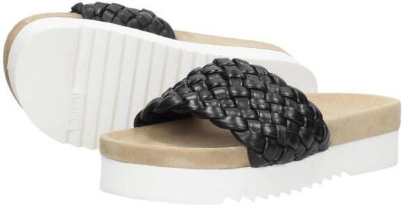 Maruti Zwarte Leren Gevlochten Slipper Billy Black Dames - Foto 6