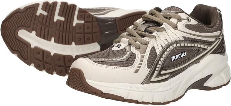Maruti Nola Leather Offwhite V78 Sneakers Bruin Brons Wit Leer en Mesh Dames Bruin Brons Wit - Foto 8