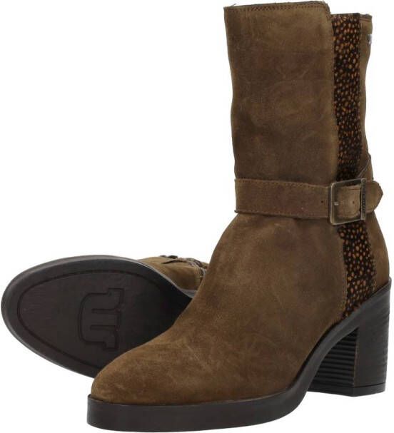 Maruti Veda Enkellaarsjes op hak Bruin Dark Brown Pixel Black - Foto 2