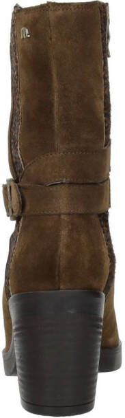 Maruti Veda Enkellaarsjes op hak Bruin Dark Brown Pixel Black - Foto 6