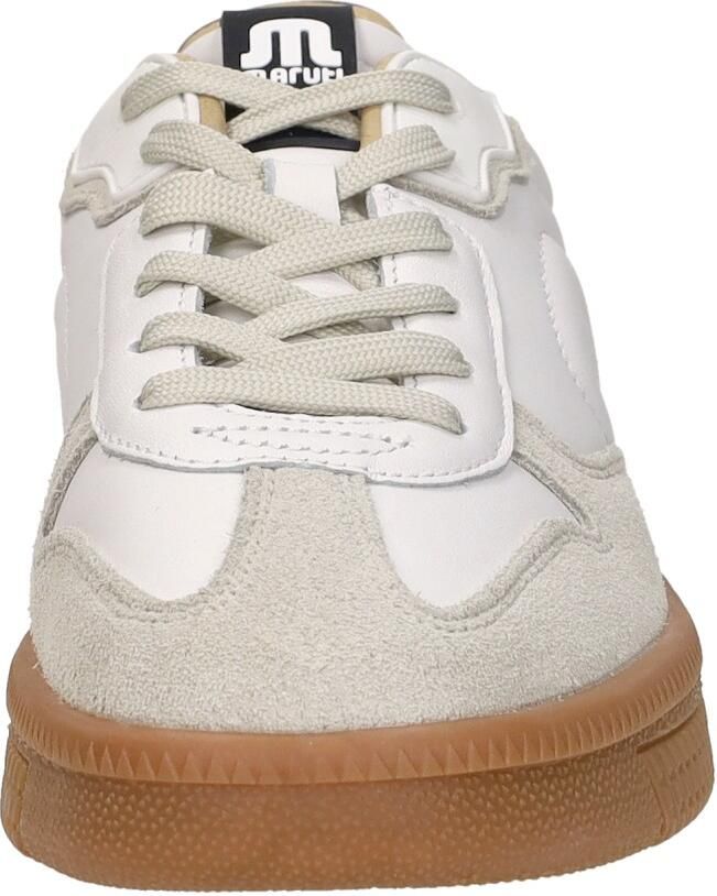 Maruti Yale Suede BSA White Beige Black Dames Sneakers Wit - Foto 4