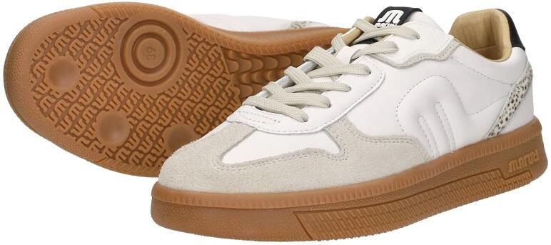 Maruti Yale Suede BSA White Beige Black Dames Sneakers Wit - Foto 7