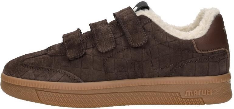 Maruti Yana Suede Brown D00 Sneakers Bruin Suede Dames Klittenbandsluiting Bruin - Foto 6