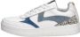 Maruti Mave | White Blue Denim Pixel Wit Leer Lage sneakers Dames - Thumbnail 1