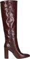 Mexx Krystal Indy imitatieleren laarzen met blokhak en dierenprint bordeaux - Rood