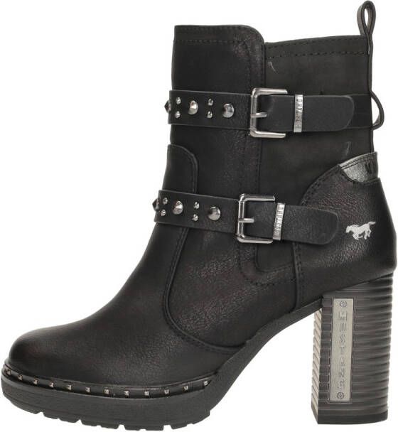 Mustang Shoes Plateaulaarsjes Enkellaars bikerboots met binnenrits