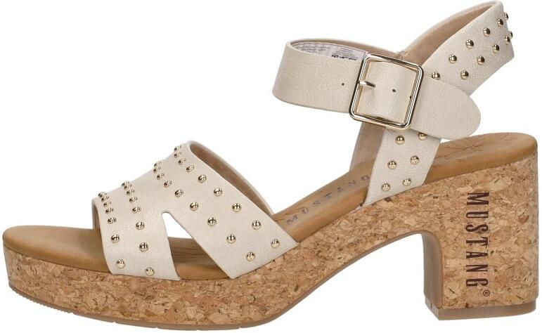 Mustang Sandalen Hak Sandalen Hak Gebroken wit - Foto 2