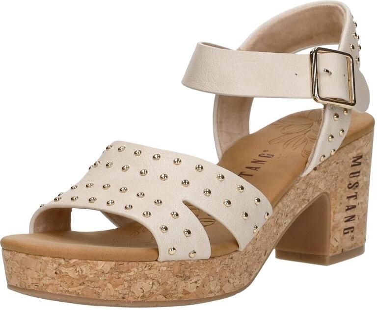 Mustang Sandalen Hak Sandalen Hak Gebroken wit - Foto 3
