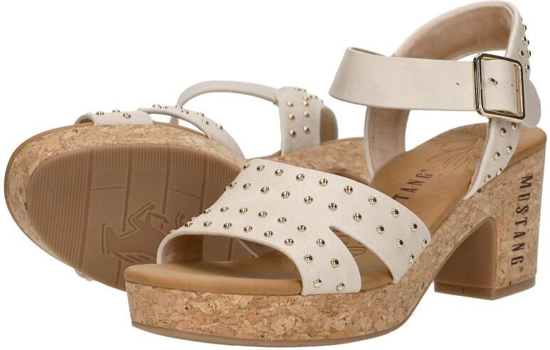 Mustang Sandalen Hak Sandalen Hak Gebroken wit - Foto 4
