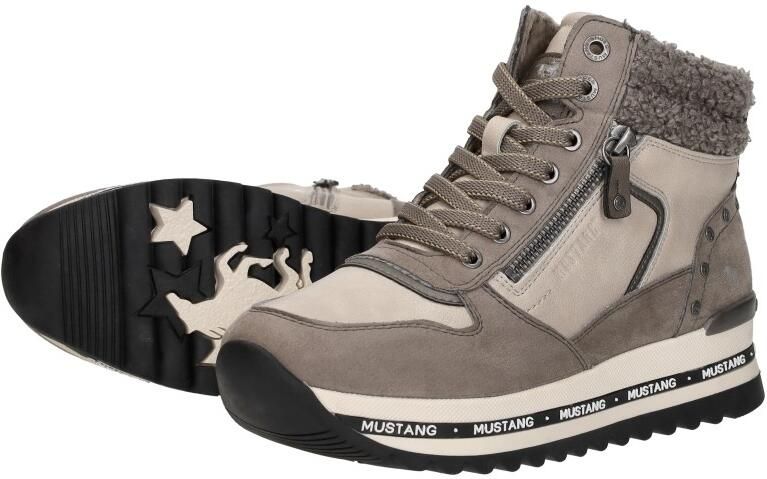 Mustang Sneakers Hoog Sneakers Hoog Taupe - Foto 4