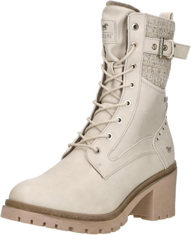 Mustang dames veterboot Off White - Foto 4