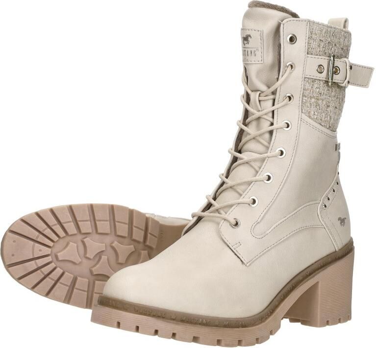 Mustang dames veterboot Off White - Foto 3