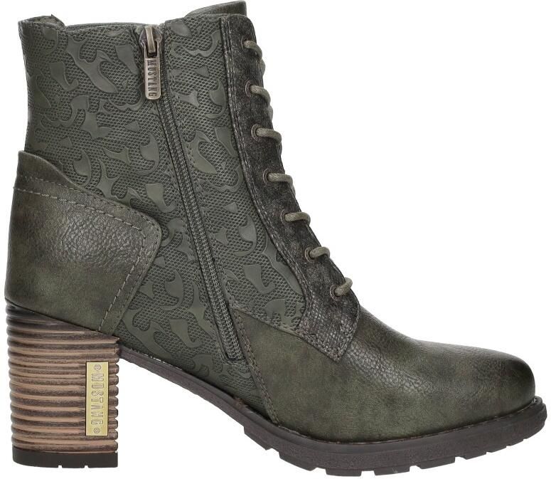Mustang Veterschoenen Hak Veterschoenen Hak Khaki - Foto 3