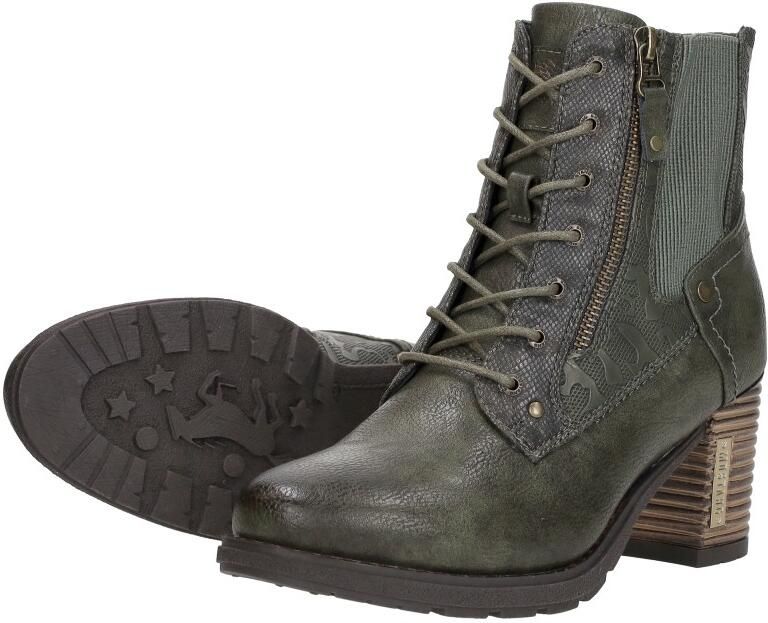 Mustang Veterschoenen Hak Veterschoenen Hak Khaki - Foto 4