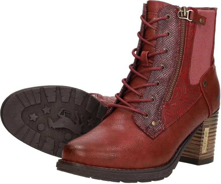 Mustang Veterschoenen Hak Veterschoenen Hak rood - Foto 4