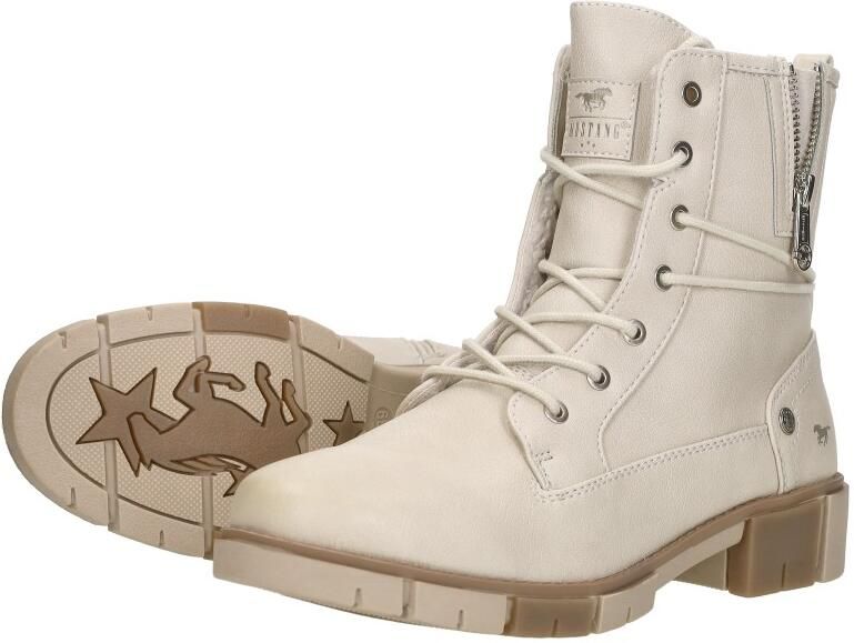 Mustang Veterschoenen Hoog Veterschoenen Hoog gebroken wit - Foto 6