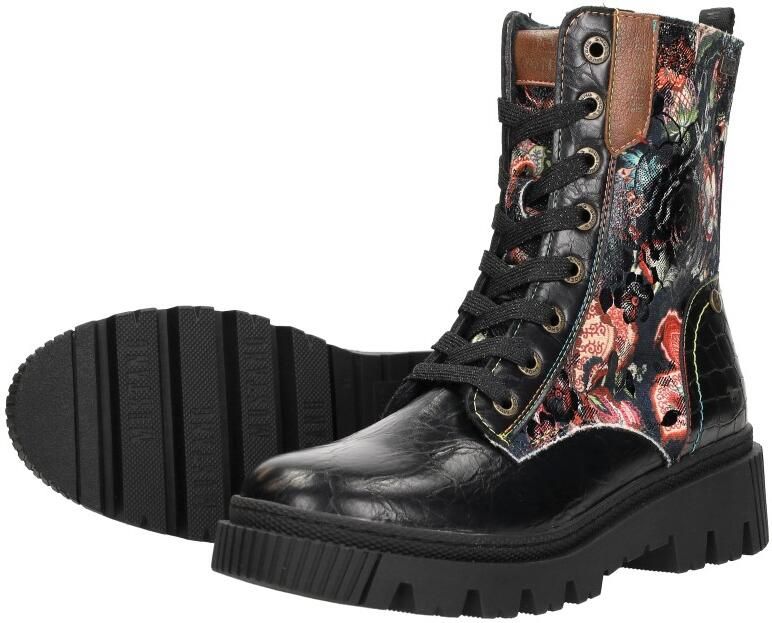 Mustang dames TEX-enkellaarsjes zwart 36M0112003-black multi - Foto 4