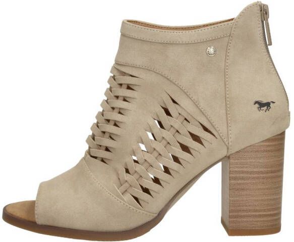 Mustang Beige geweven sandalette met rits Beige Dames