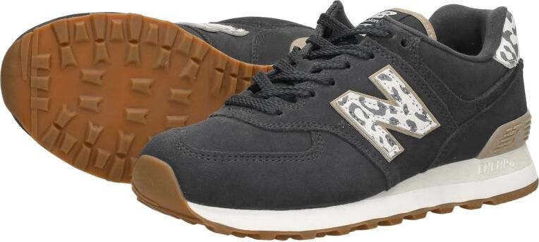 New Balance 574 sneakers antraciet ecru dierenprint - Foto 6