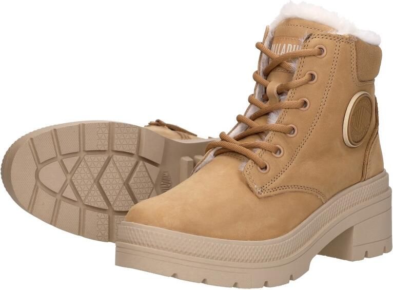 Palladium Pallarise NBK L Veterschoenen Hak cognac - Foto 4