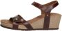 Panama Jack Julia Clay dames sandaal op sleehak Cognac - Thumbnail 4