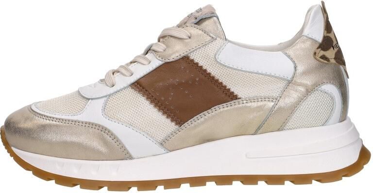 Piedi Nudi Helen 03.01 Gold Leopard Sneakers Wit Goud Leer Dames H Wit Goud - Foto 5