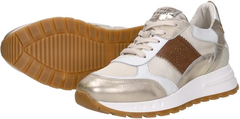 Piedi Nudi Helen 03.01 Gold Leopard Sneakers Wit Goud Leer Dames H Wit Goud - Foto 9