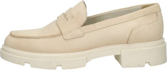 PS Poelman SOPHIE Dames Suède Nubuck Leren Chunky Loafers Mocassins Instappers Beige Nude - Foto 2