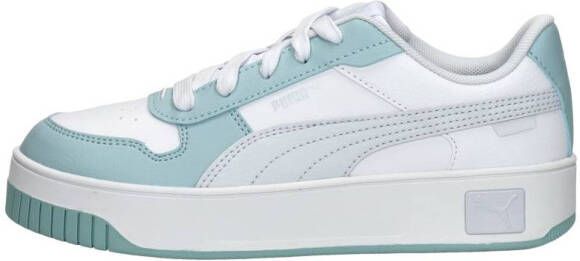 Puma Carina Street leren sneakers wit lichtblauw zilver Meisjes Leer Meerkleurig 33 - Foto 3