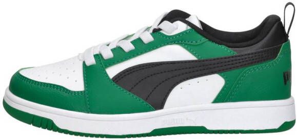 Puma Rebound V6 Lo sneakers wit zwart groen Jongens Meisjes Imitatieleer 30 - Foto 5