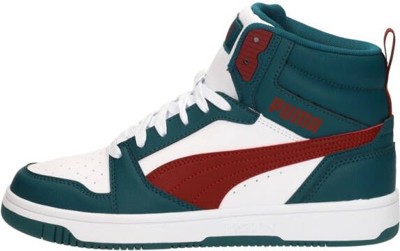 Puma Rebound v6 Mid sneakers groen ecru rood Jongens Meisjes Imitatieleer 35.5 - Foto 2