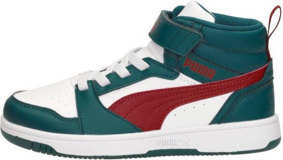 Puma Rebound v6 Mid sneakers groen ecru rood Imitatieleer 28 - Foto 3
