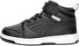 Puma Rebound V6 Mid sneaker zwart wit Jongens Meisjes Imitatieleer 36 Sneakers - Thumbnail 3