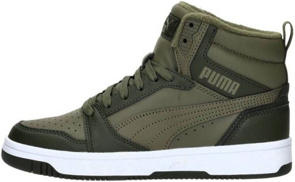 Puma Rebound V6 Mid sneakers groen Jongens Meisjes Polyester 36