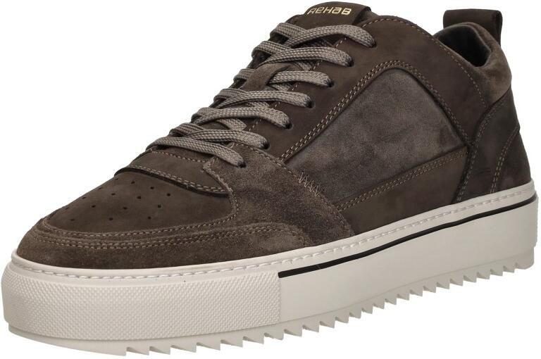 Rehab Creon mix suède sneakers donkerbruin - Foto 5
