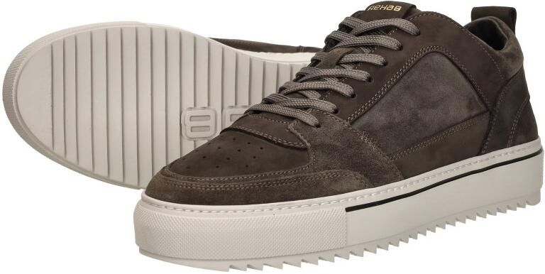 Rehab Creon mix suède sneakers donkerbruin - Foto 8