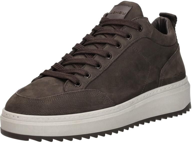 Rehab Russel Nub Sneakers Laag donkerbruin