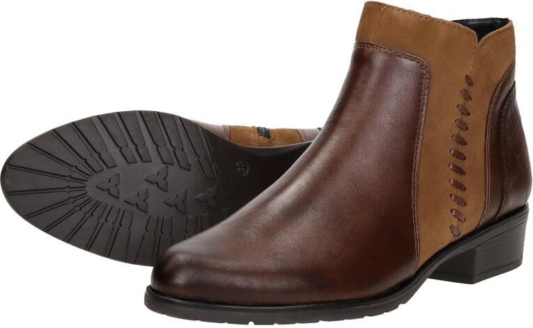 Remonte D6893-22 Enkellaarzen Bruin Leer en Suede Dames Bruin - Foto 7
