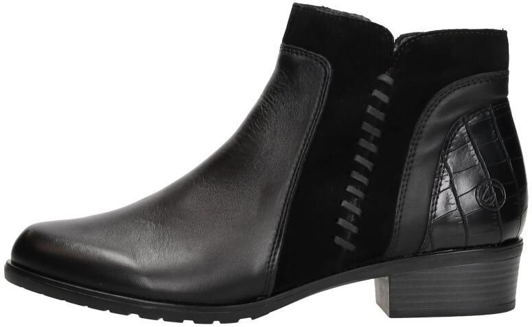 Remonte D6893-02 Enkellaarzen Zwart Leer en Suede Dames Zwart - Foto 2