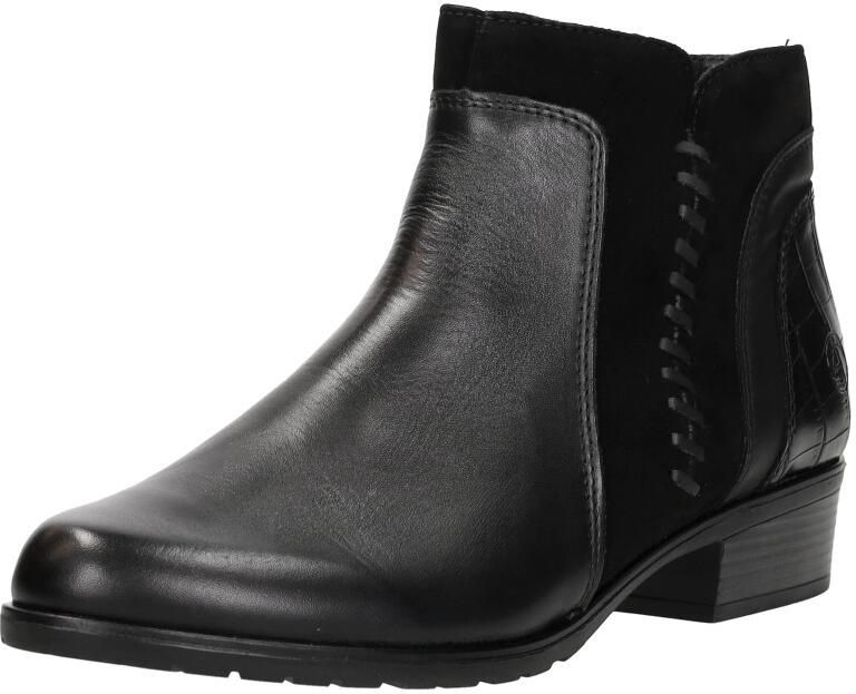 Remonte D6893-02 Enkellaarzen Zwart Leer en Suede Dames Zwart - Foto 3