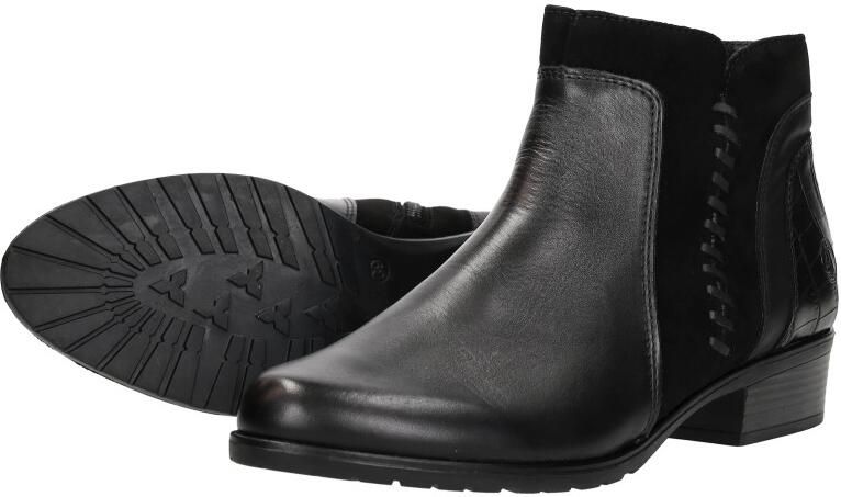 Remonte D6893-02 Enkellaarzen Zwart Leer en Suede Dames Zwart - Foto 7