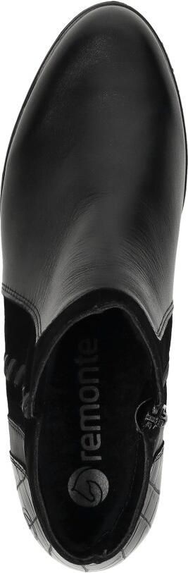 Remonte D6893-02 Enkellaarzen Zwart Leer en Suede Dames Zwart - Foto 6