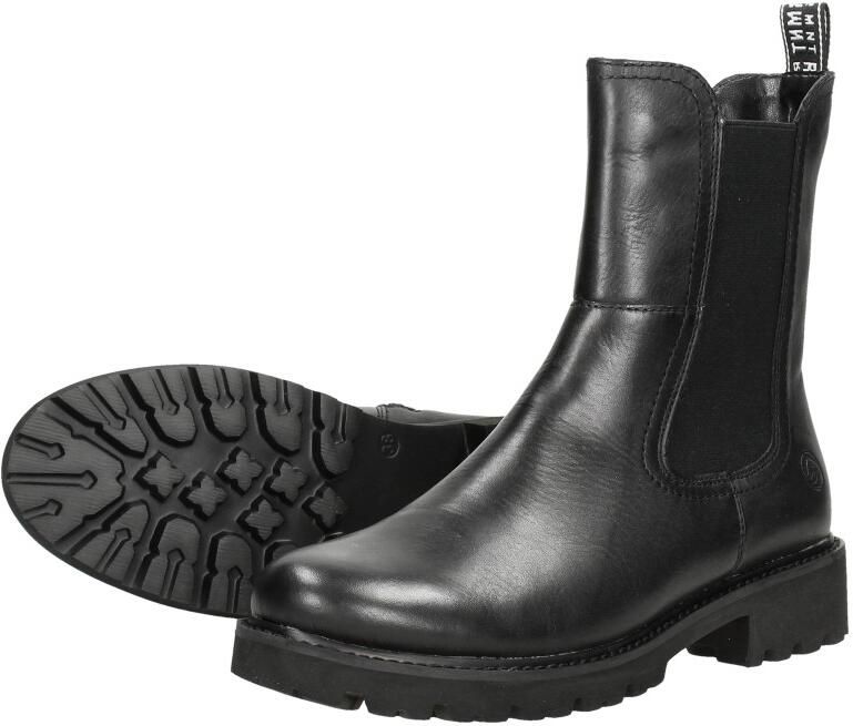 Remonte Zwarte Leren Enkellaarsjes Vrouwen Black Dames - Foto 6