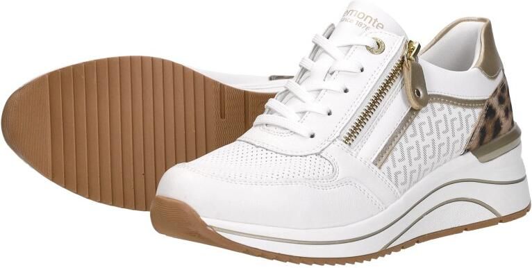 Remonte D0T10-82 Sneakers Wit met Panterprint op de hak Leer Dames Wit - Foto 8