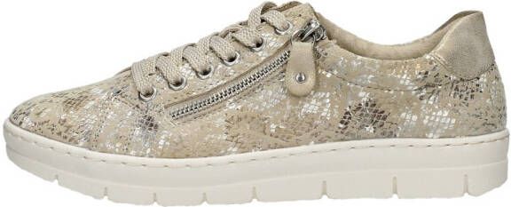 Remonte Taupe Metallic Sneaker met Rits Multicolor Dames - Foto 2