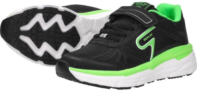REPLAY Christal JR boy 5 chunky sneakers zwart groen - Foto 9