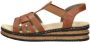 Rieker Bruine Synthetische Platte Sandaal met Unieke Zool Brown Dames - Thumbnail 2