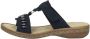 Rieker Blauwe Beaded Slipper met Klittenbandsluiting Blue - Thumbnail 2